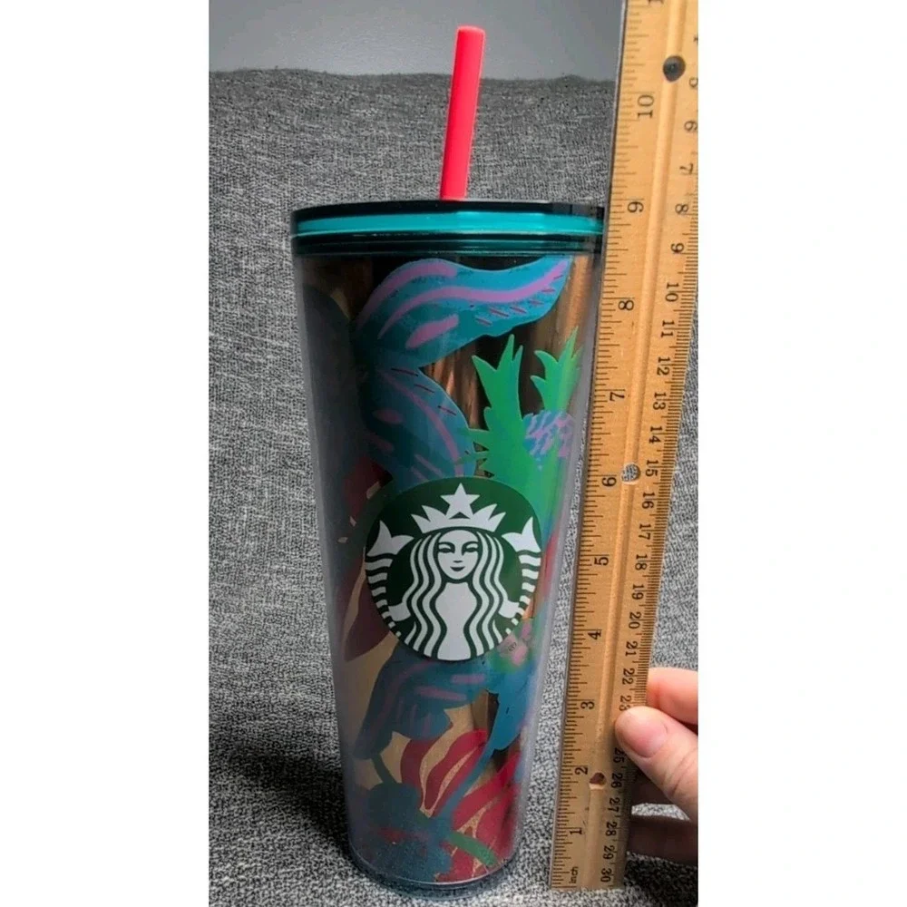 Starbucks 2022 Forest Dream Aqua Terra Floral Venti 24oz Cold Cup‎ Tumbler RARE